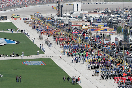Texas Motor Speedway during National Anthem