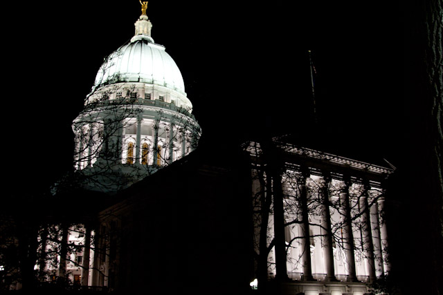 Wisconsin State Capitol Building at Night